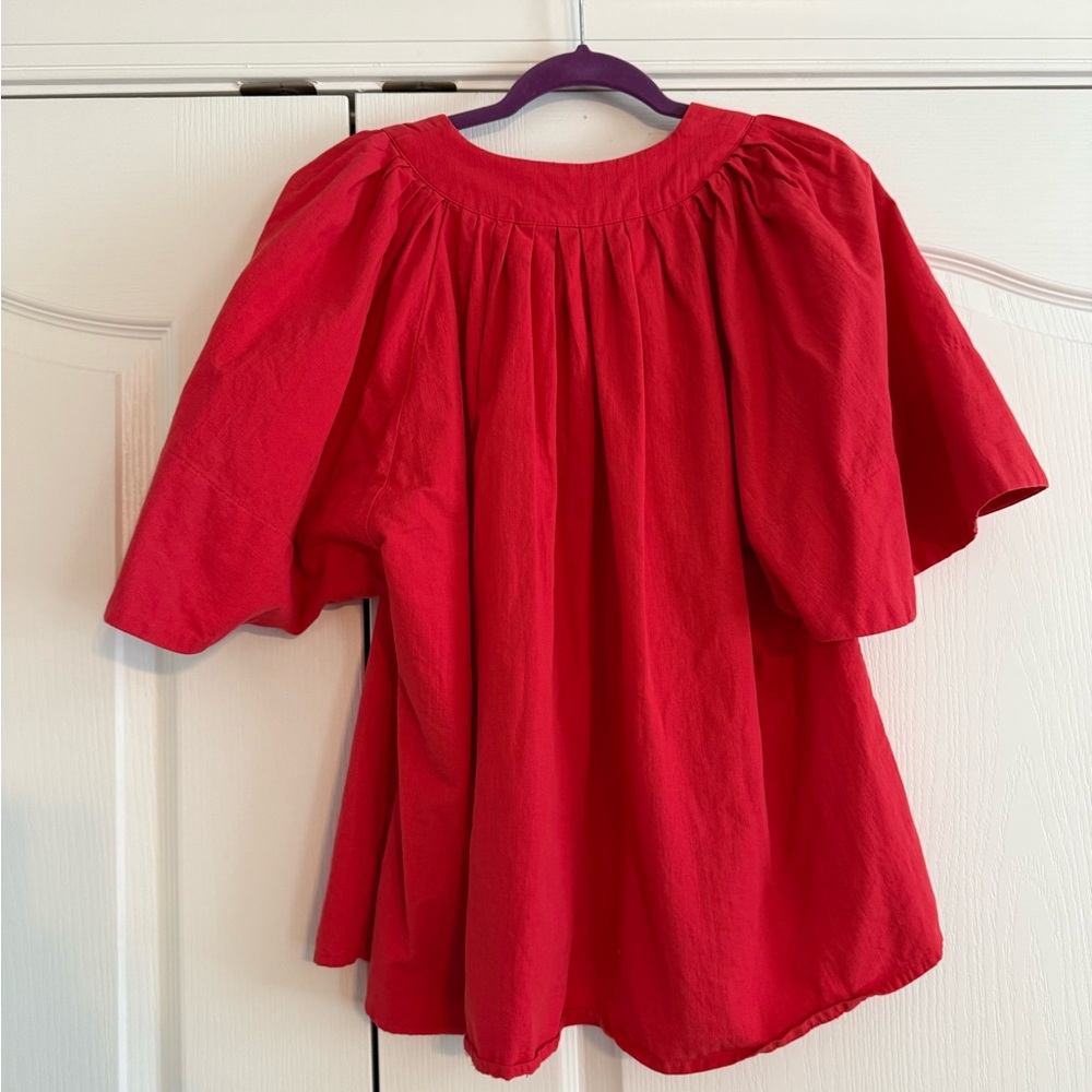 Pomander Place - Tuckernuck Finley Flutter Sleeve Top - Red - Picture 8 of 8